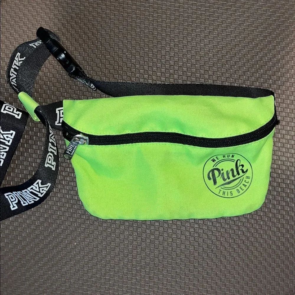 New Neon Yellow Victoria's Secret PINK We run this beach Fanny Waist Pack Bag
